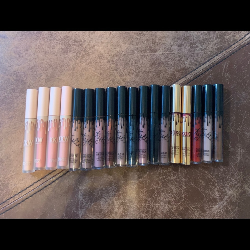 Lot of Kylie and KKW Liquid Lipsticks and Glosses